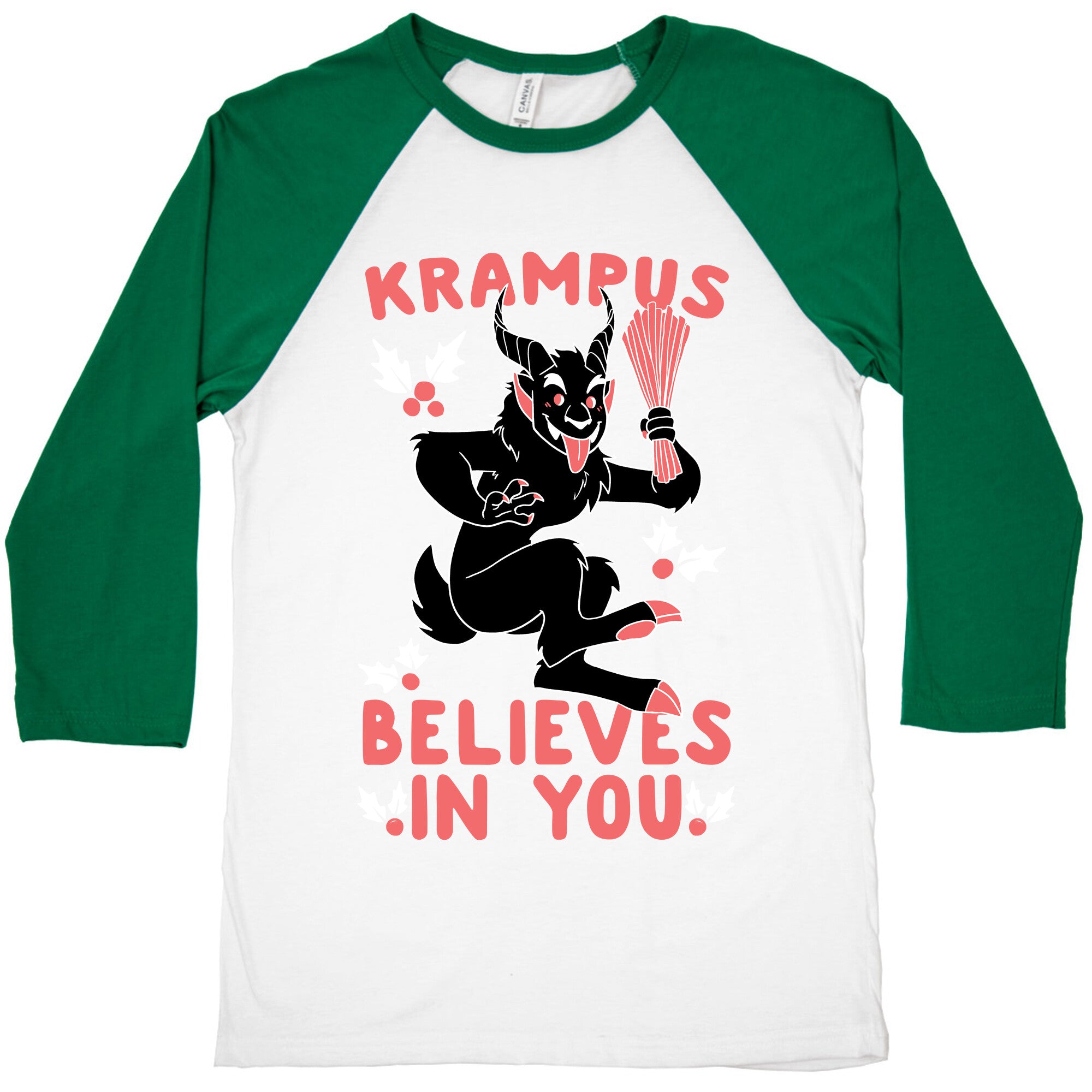 Krampus Believes in You Baseball Tee